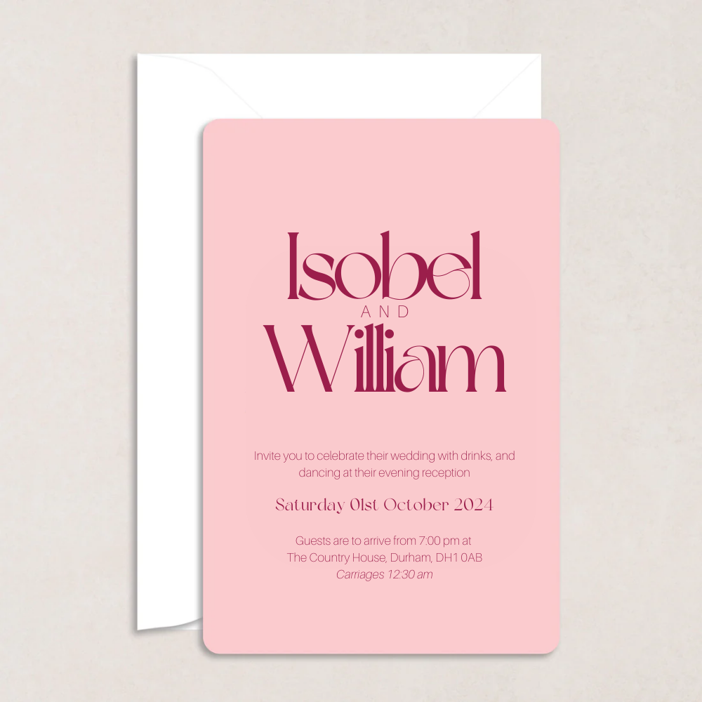 Isobel Evening Wedding Invitation