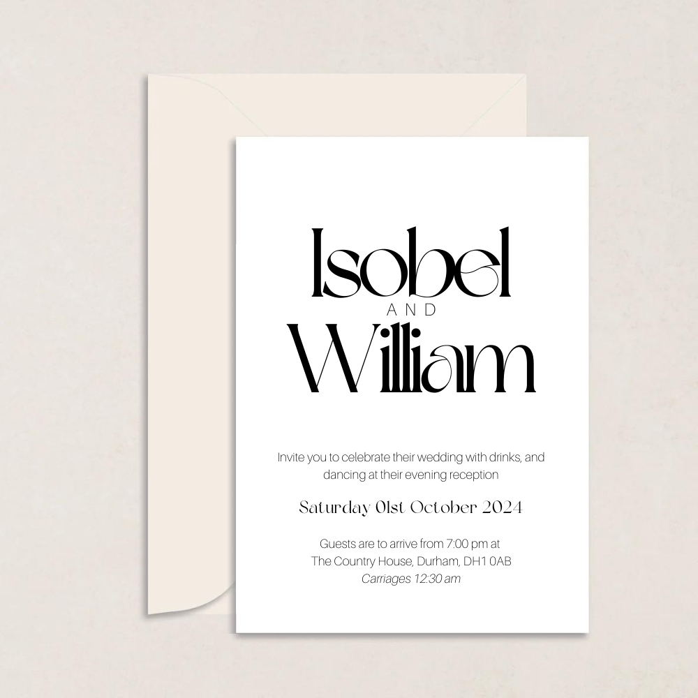 Isobel Evening Wedding Invitation
