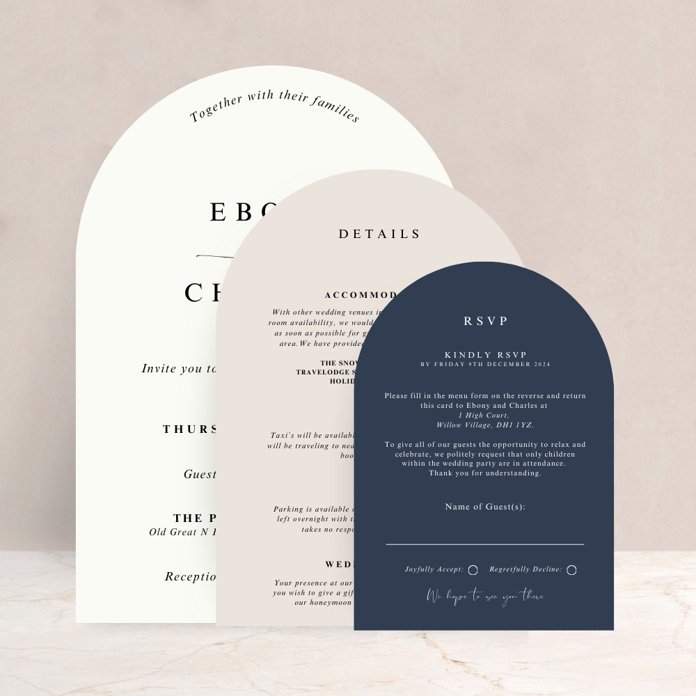 Ebony Wedding Invitation Set