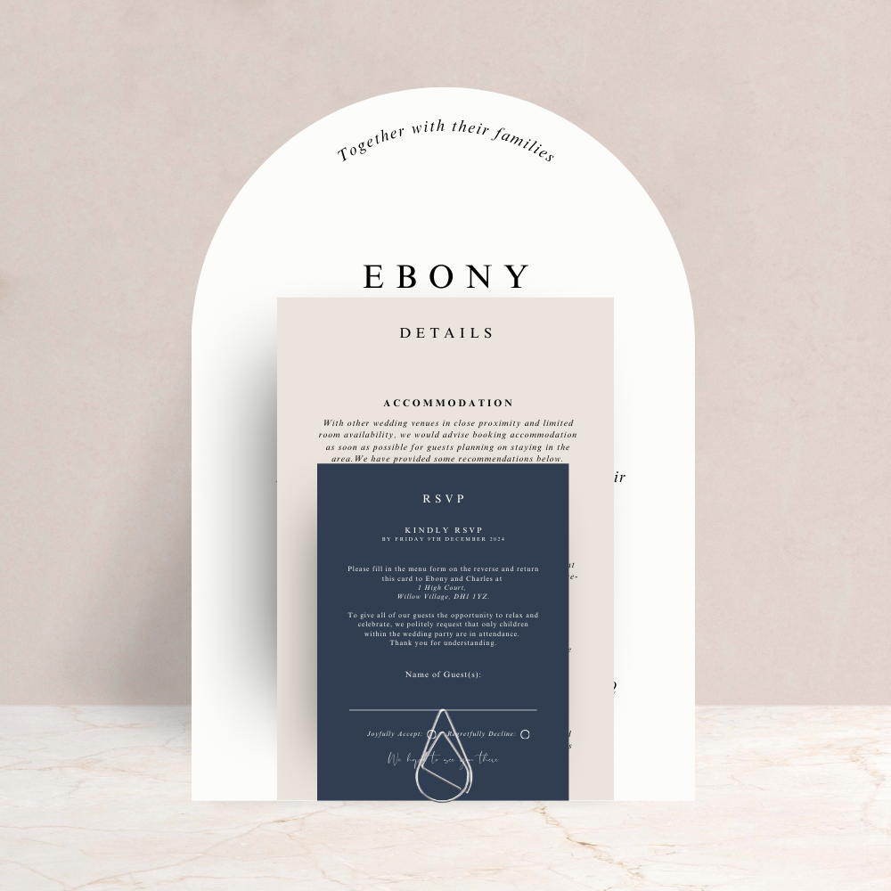 Ebony Wedding Invitation Set