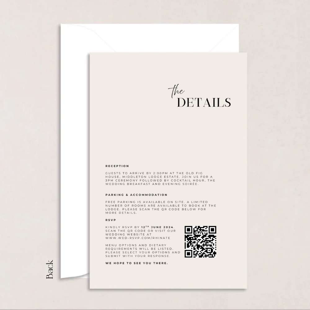 Rhi Double Sided Wedding Picture Invitations - The Ivy Collection | Luxury Wedding Stationery