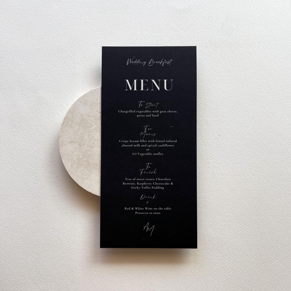 Amelia Wedding Menus - The Ivy Collection | Luxury Wedding Stationery