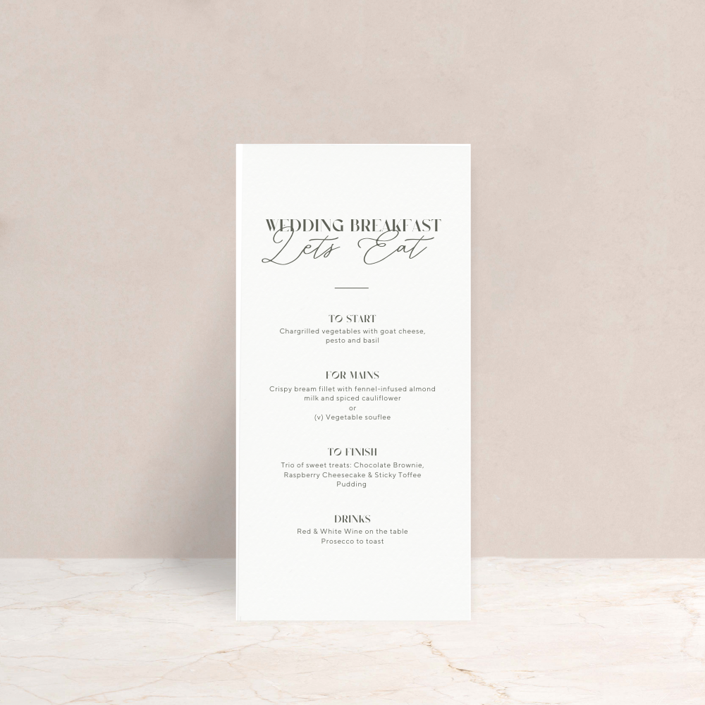Annabel Wedding Menus - The Ivy Collection | Luxury Wedding Stationery