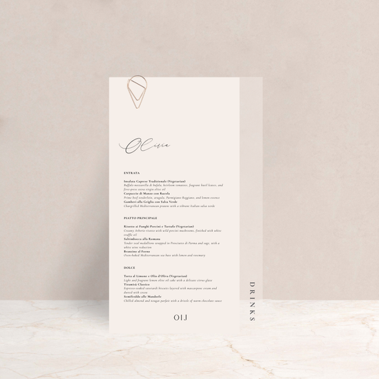 Olivia Personalised Wedding Menu Set
