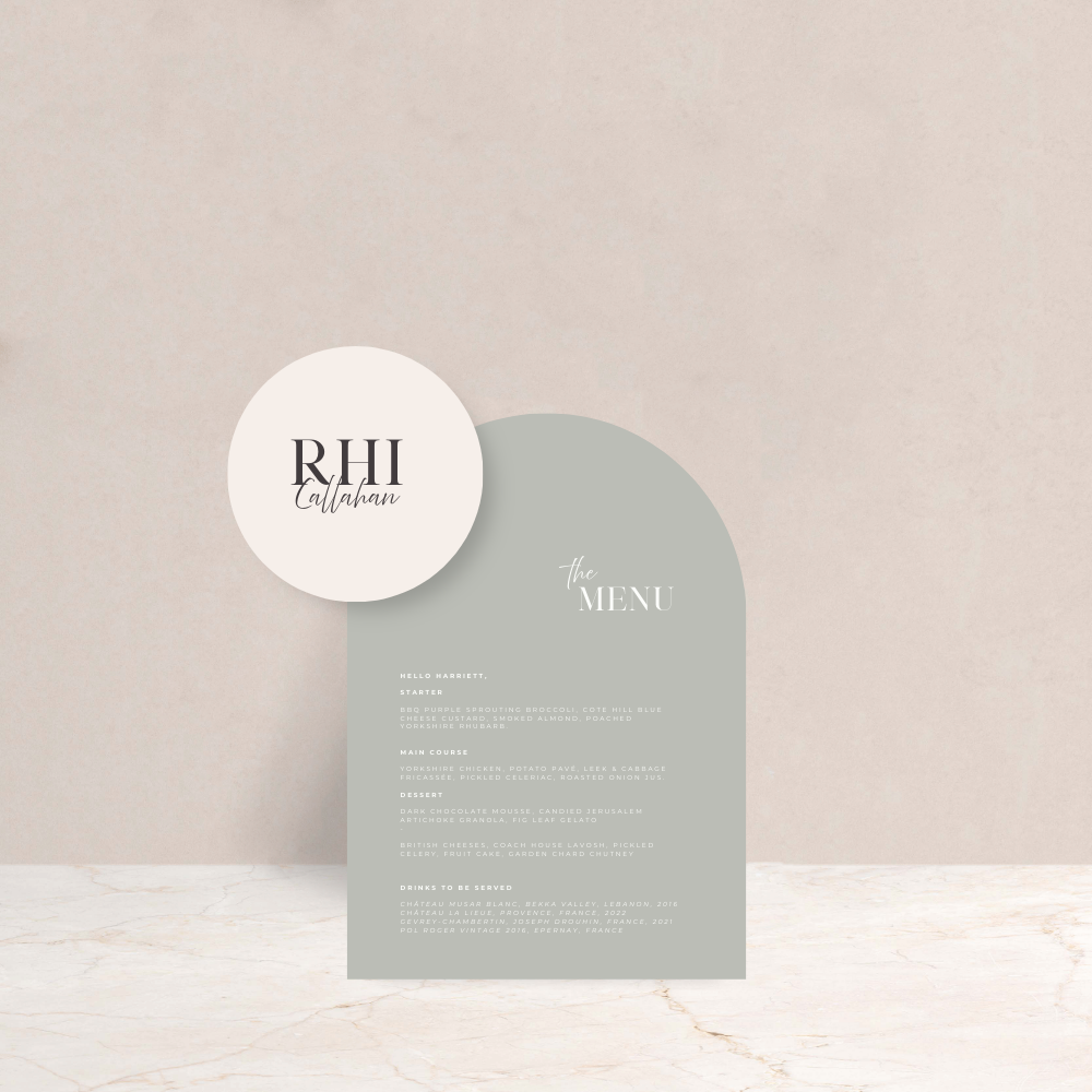 Rhi Wedding Menu and Place Card Set - The Ivy Collection | Luxury Wedding Stationery