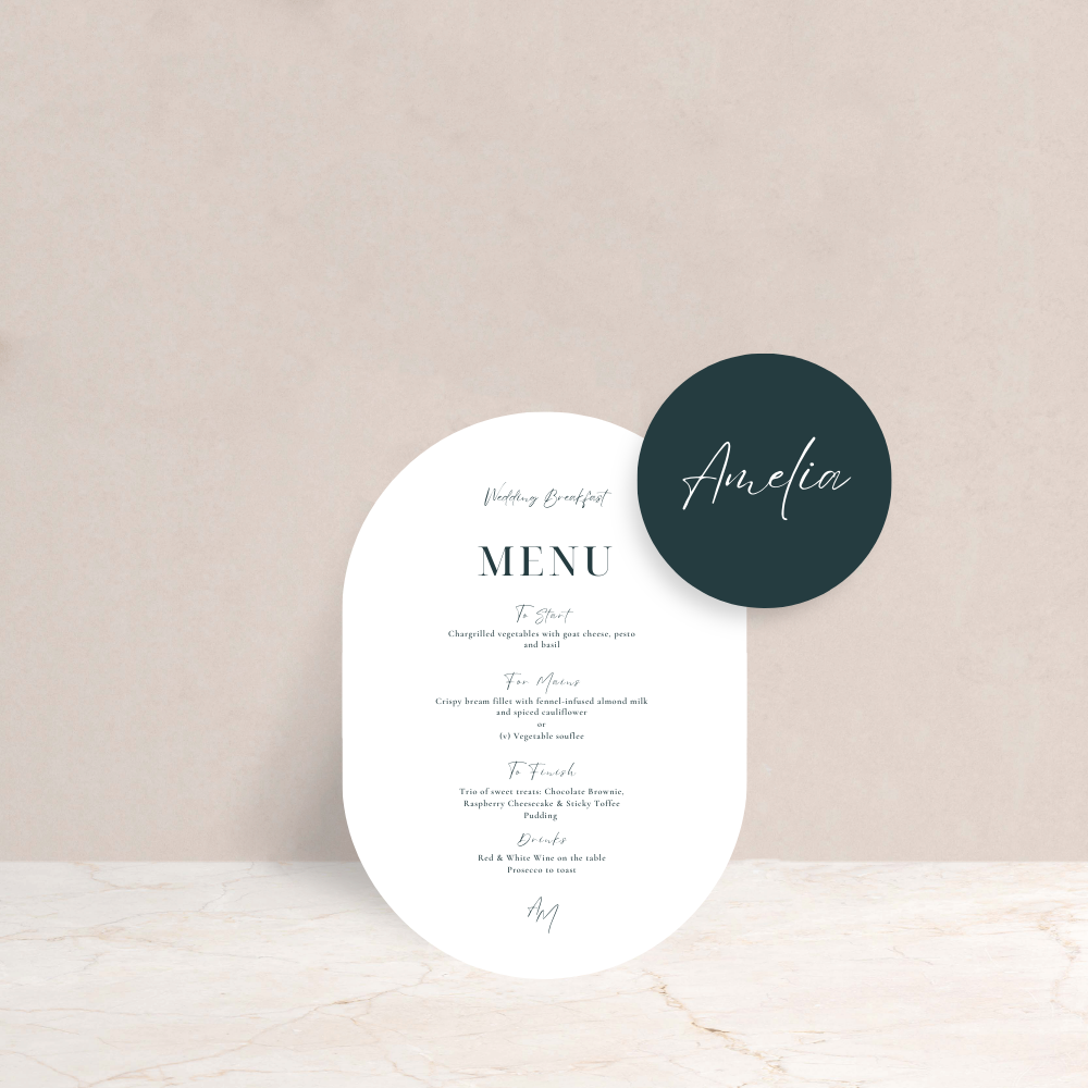 Amelia Wedding Menu and Place Card Set - The Ivy Collection | Luxury Wedding Stationery