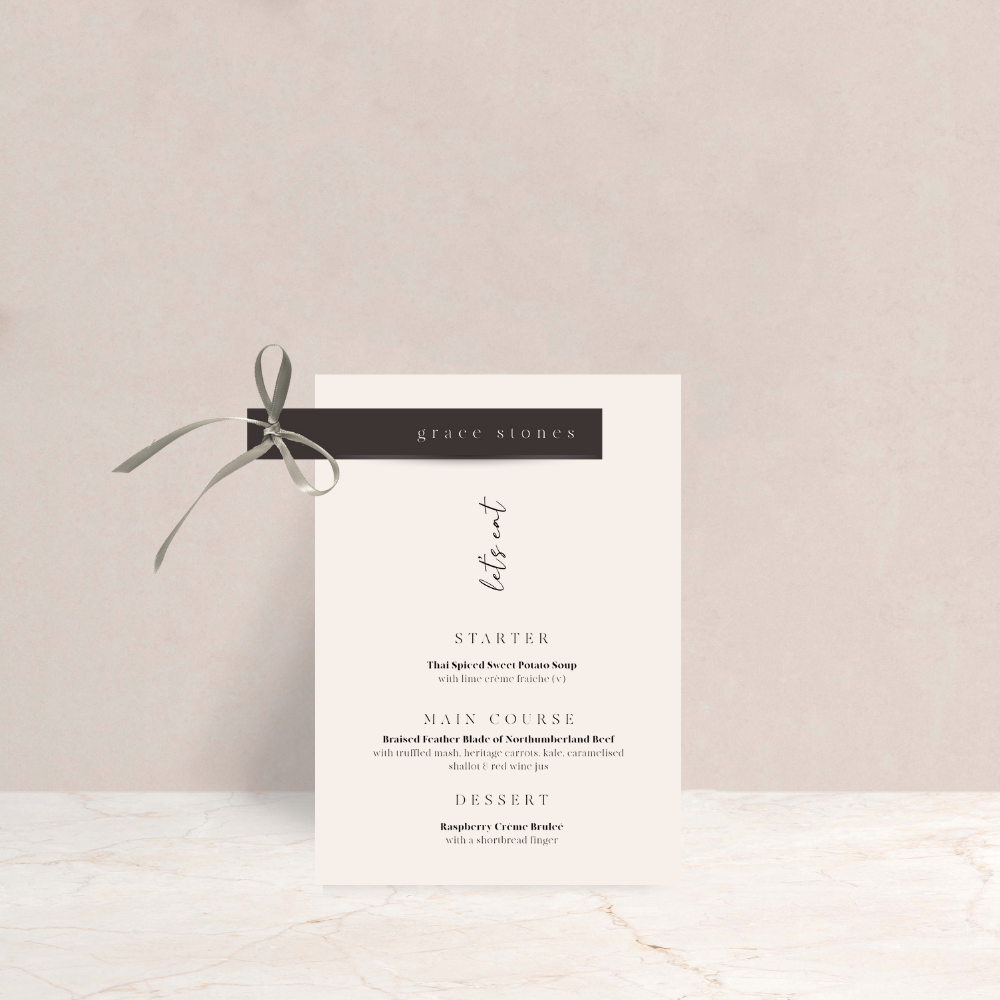 Grace Wedding Menu and Place Card Set
