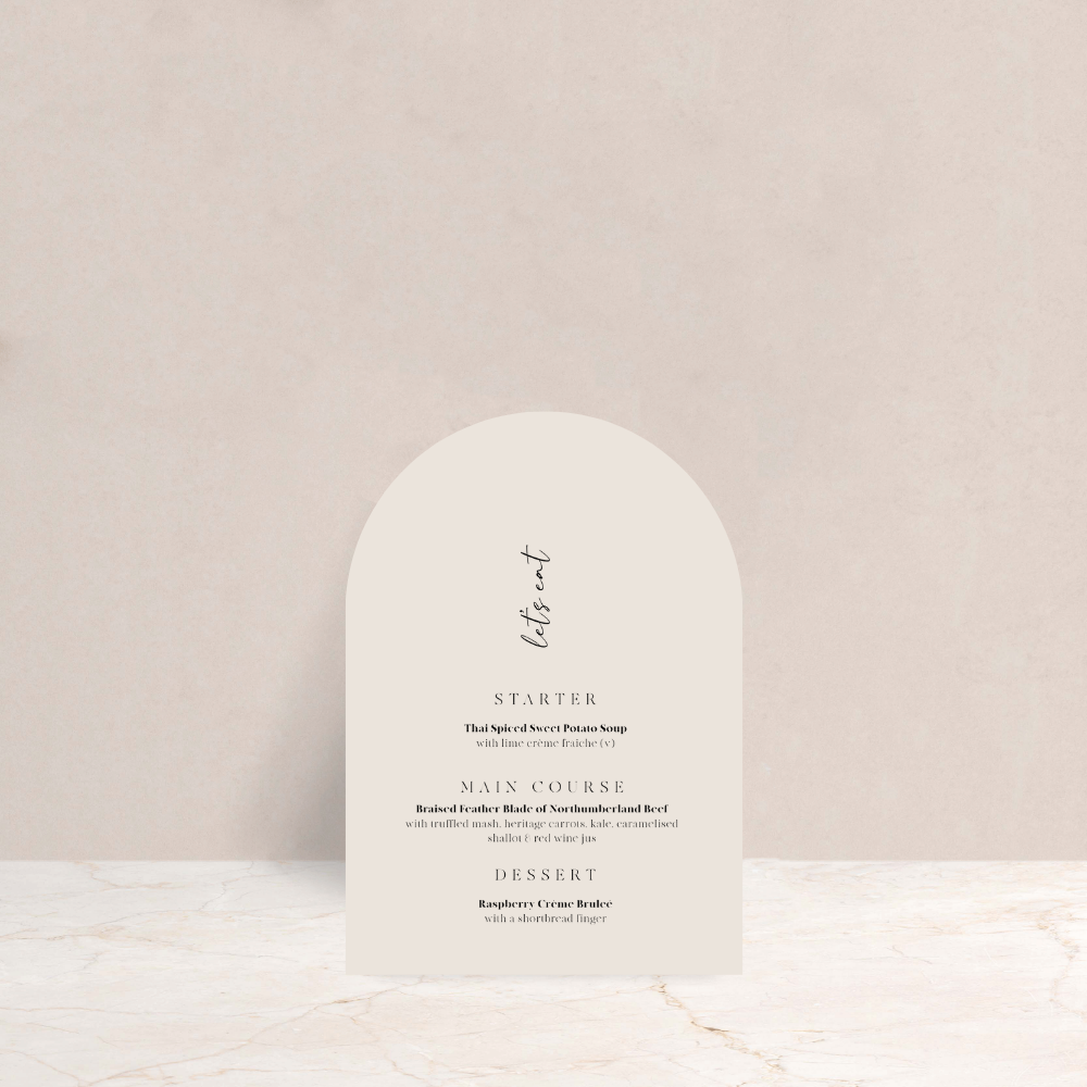 Grace Wedding Menus