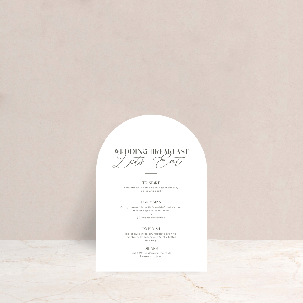 Annabel Wedding Menus - The Ivy Collection | Luxury Wedding Stationery