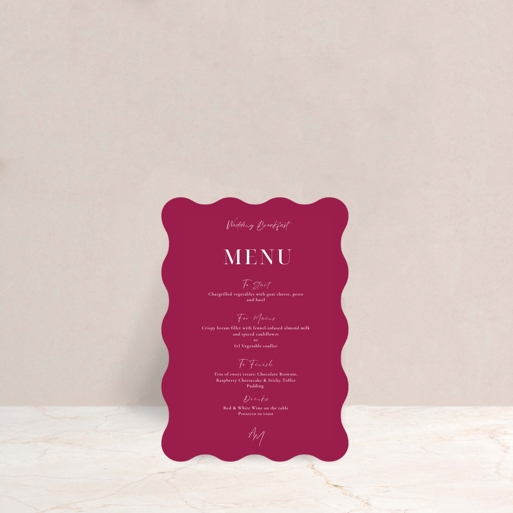 Amelia Wedding Menus - The Ivy Collection | Luxury Wedding Stationery