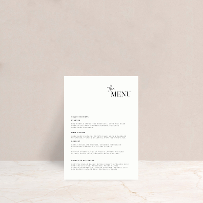 Rhi Wedding Menus - The Ivy Collection | Luxury Wedding Stationery