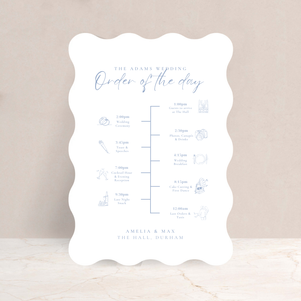 Amelia Wedding Order of the Day Sign - The Ivy Collection | Luxury Wedding Stationery