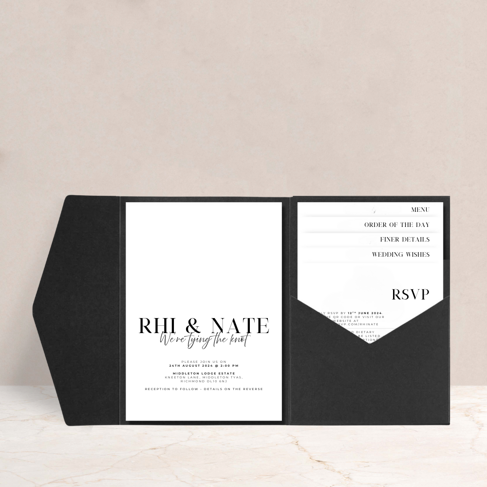 Rhi Wedding Luxury Pocketfold Invitation