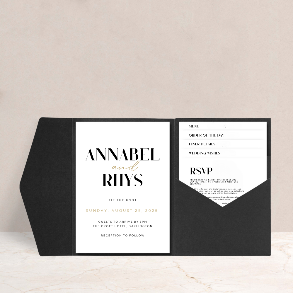 Annabel Wedding Luxury Pocketfold Invitation - The Ivy Collection | Luxury Wedding Stationery