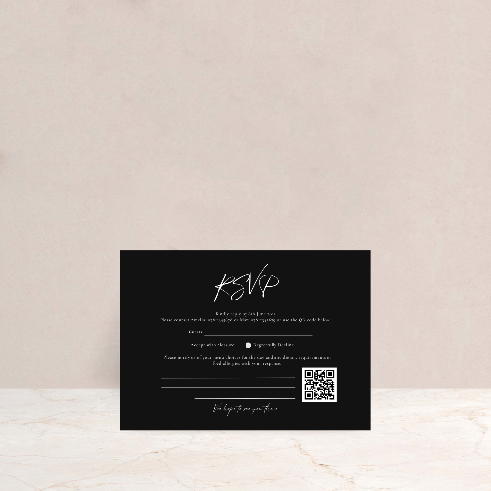 Amelia Wedding Invitation RSVP Card - The Ivy Collection | Luxury Wedding Stationery