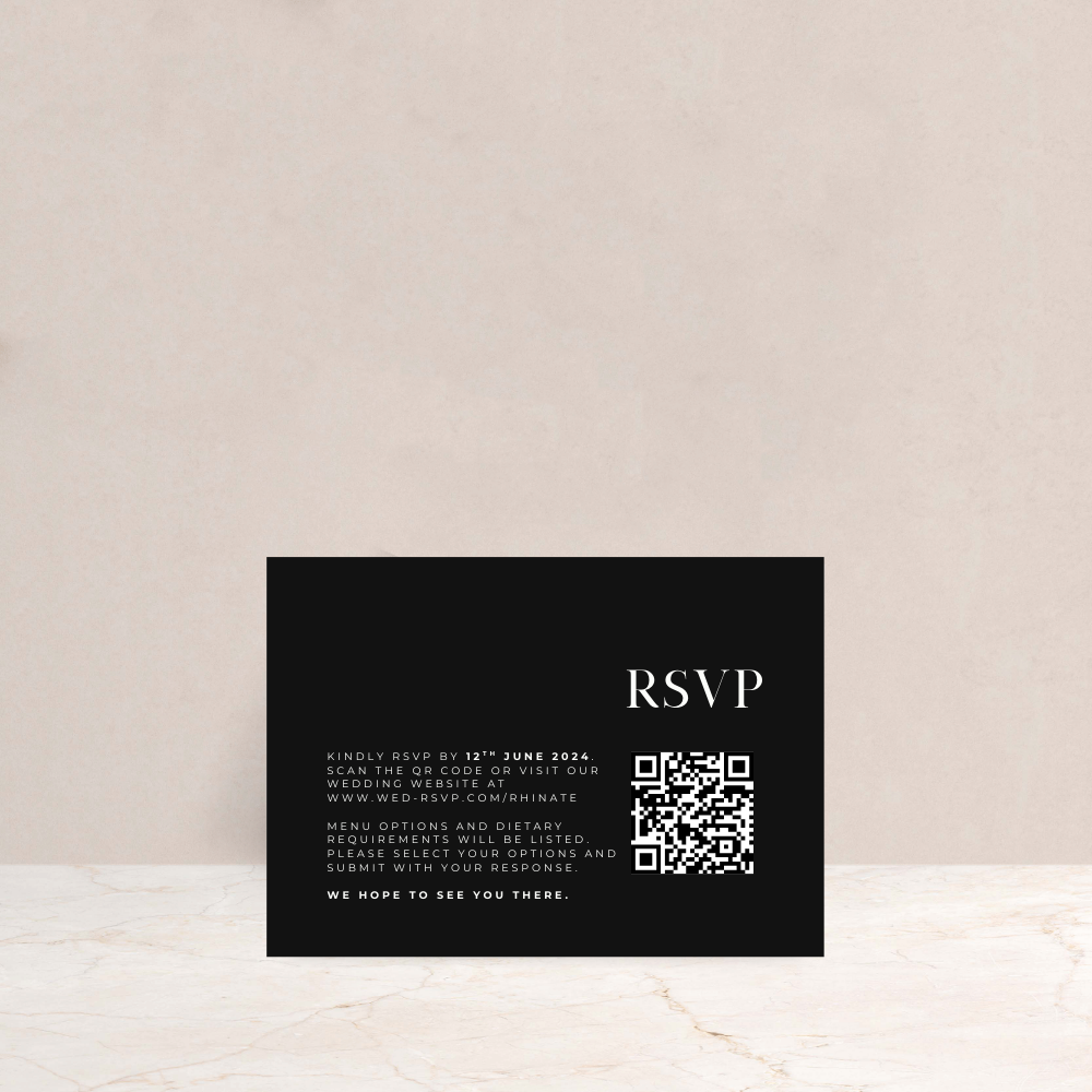 Rhi Wedding Invitation RSVP Card - The Ivy Collection | Luxury Wedding Stationery