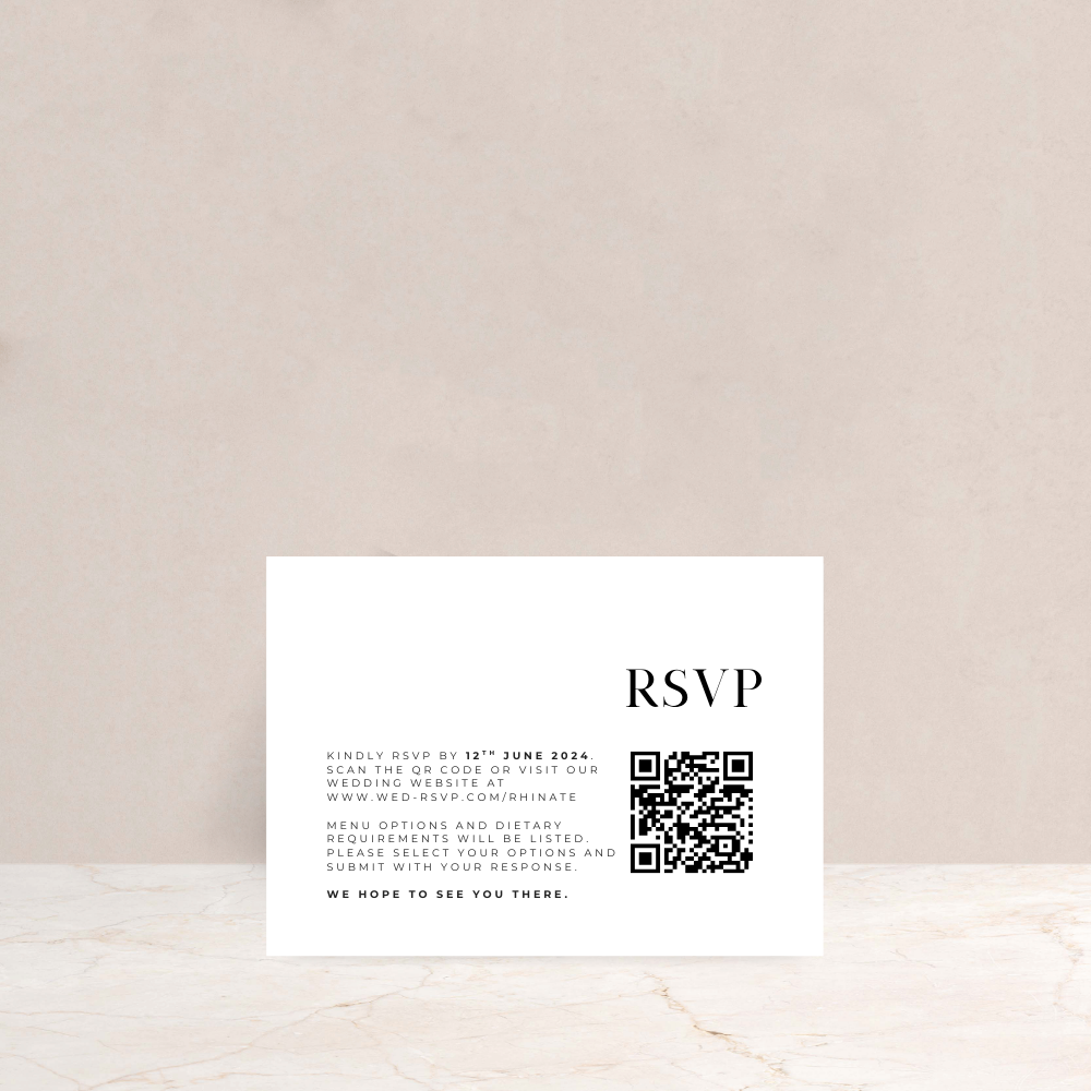 Rhi Wedding Invitation RSVP Card - The Ivy Collection | Luxury Wedding Stationery