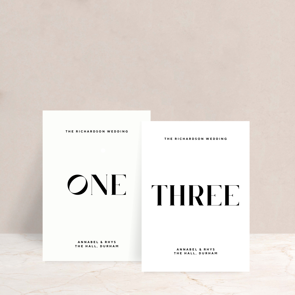 Annabel Wedding Table Numbers - The Ivy Collection | Luxury Wedding Stationery