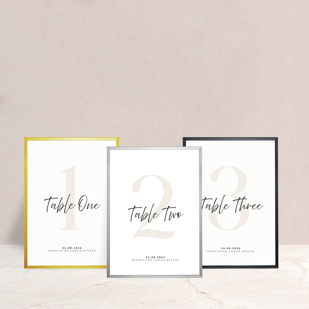 Rhi Wedding Table Numbers - The Ivy Collection | Luxury Wedding Stationery