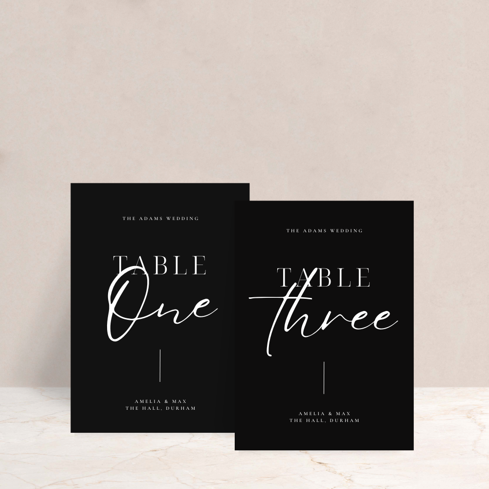 Amelia Wedding Table Numbers - The Ivy Collection | Luxury Wedding Stationery