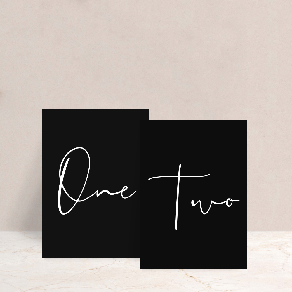 Ebony Wedding Table Numbers