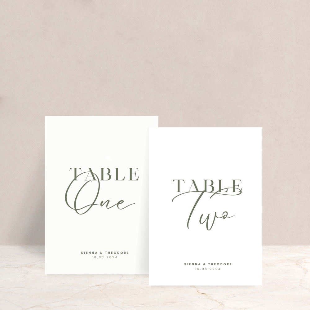 Sienna Wedding Table Numbers