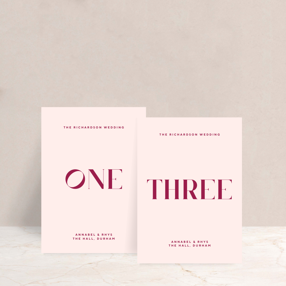 Annabel Wedding Table Numbers - The Ivy Collection | Luxury Wedding Stationery