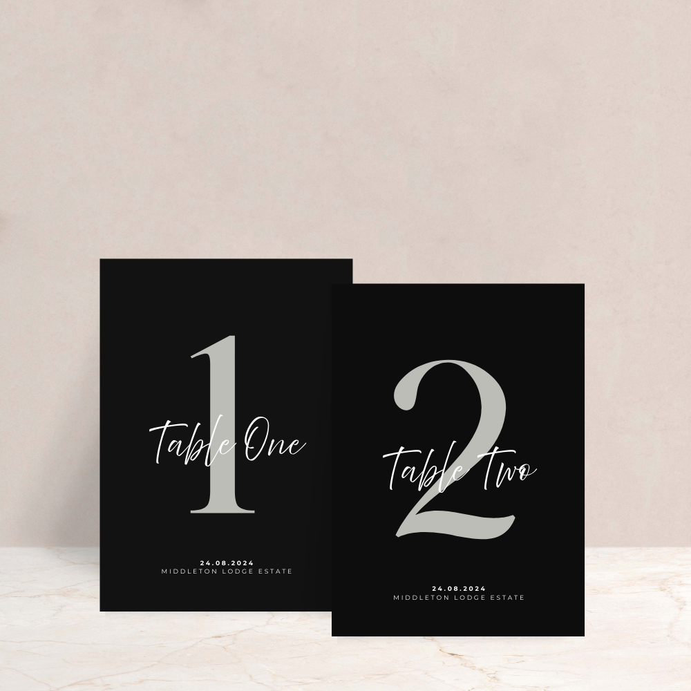 Rhi Wedding Table Numbers - The Ivy Collection | Luxury Wedding Stationery