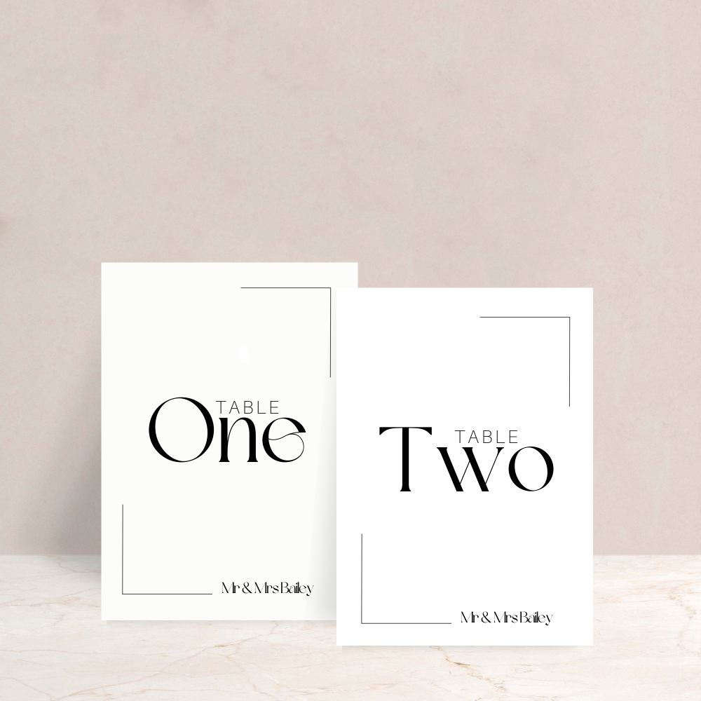 Isobel Wedding Table Numbers