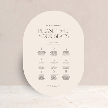 Elle Wedding Table Plan Sign - The Ivy Collection | Luxury Wedding Stationery