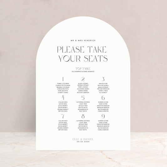 Elle Wedding Table Plan Sign - The Ivy Collection | Luxury Wedding Stationery
