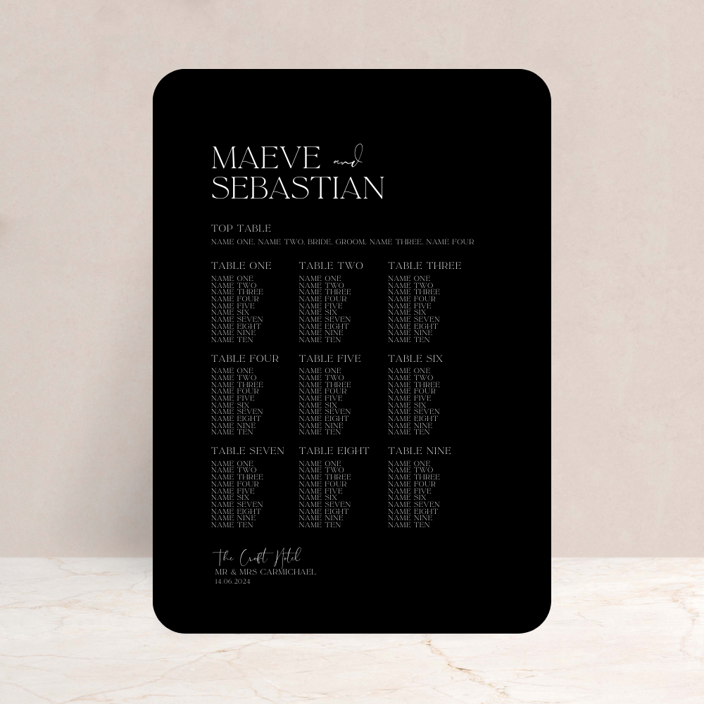 Maeve Wedding Table Plan Sign - The Ivy Collection | Luxury Wedding Stationery