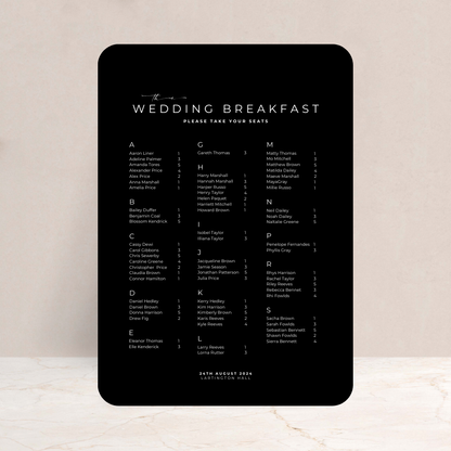 Ruby Wedding Table Plan Sign - The Ivy Collection | Luxury Wedding Stationery