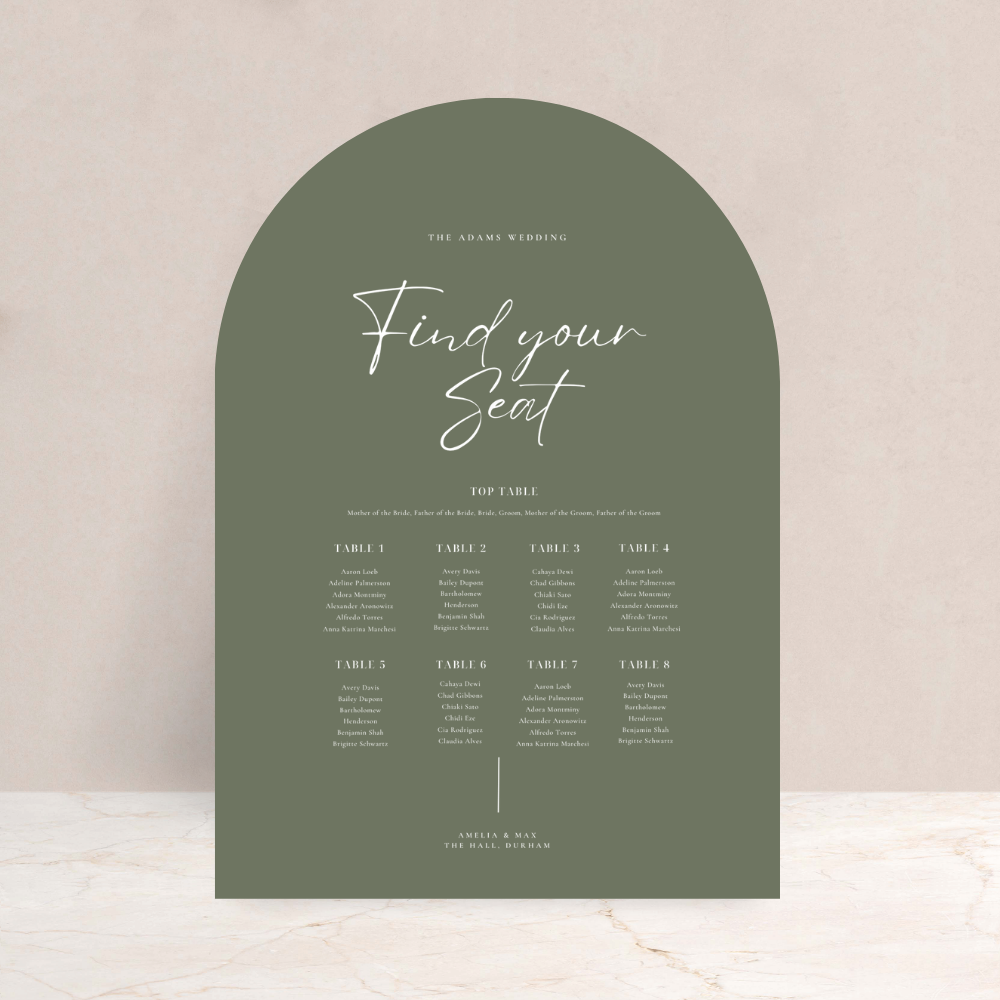 Amelia Wedding Table Plan Sign - The Ivy Collection | Luxury Wedding Stationery