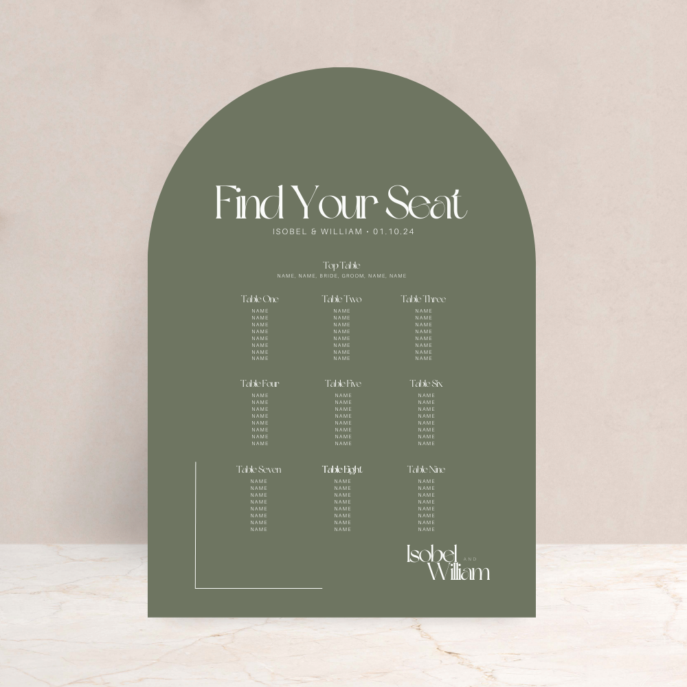 Isobel Wedding Table Plan Sign