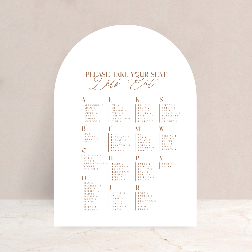 Annabel Wedding Table Plan Sign - The Ivy Collection | Luxury Wedding Stationery