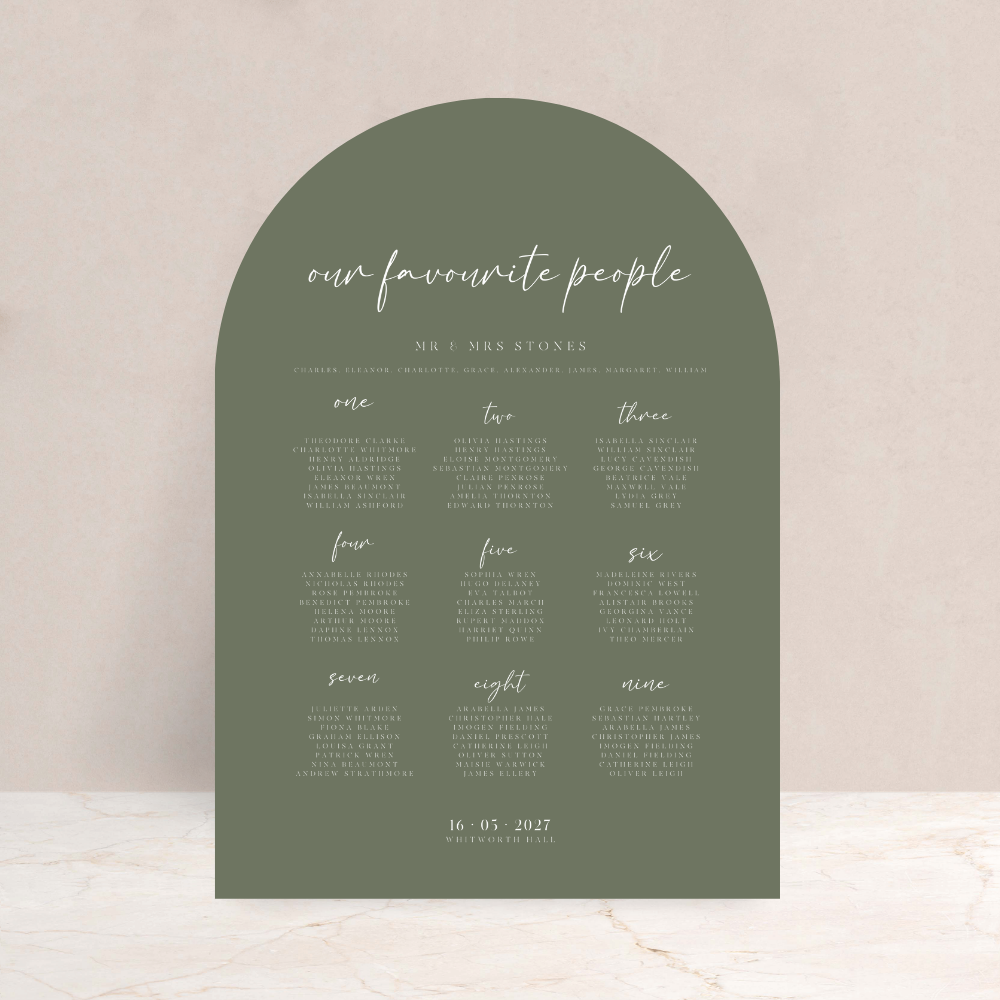 Grace Wedding Table Plan Sign