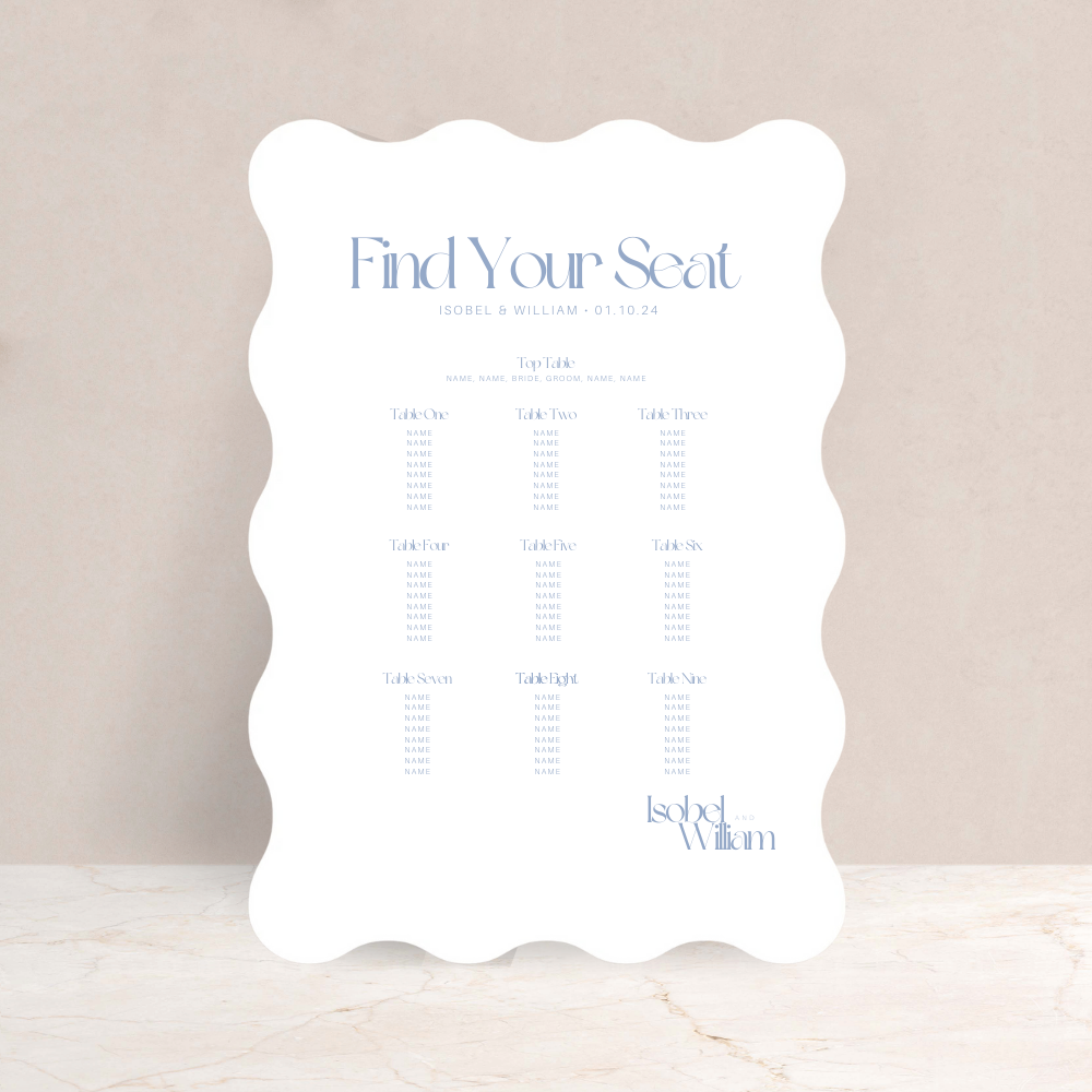Isobel Wedding Table Plan Sign