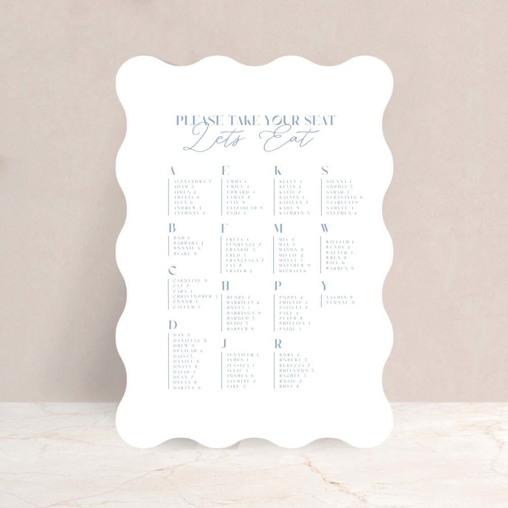 Annabel Wedding Table Plan Sign - The Ivy Collection | Luxury Wedding Stationery