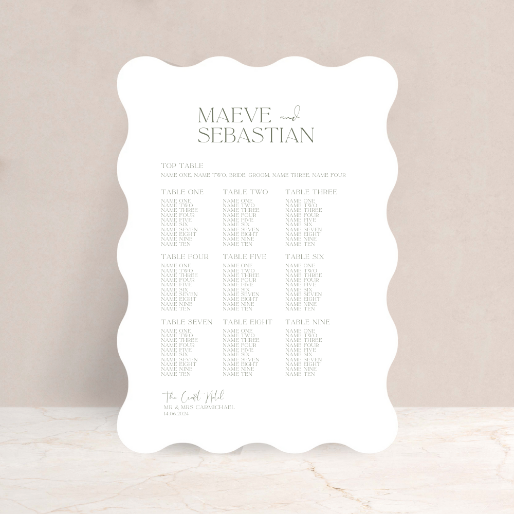 Maeve Wedding Table Plan Sign - The Ivy Collection | Luxury Wedding Stationery