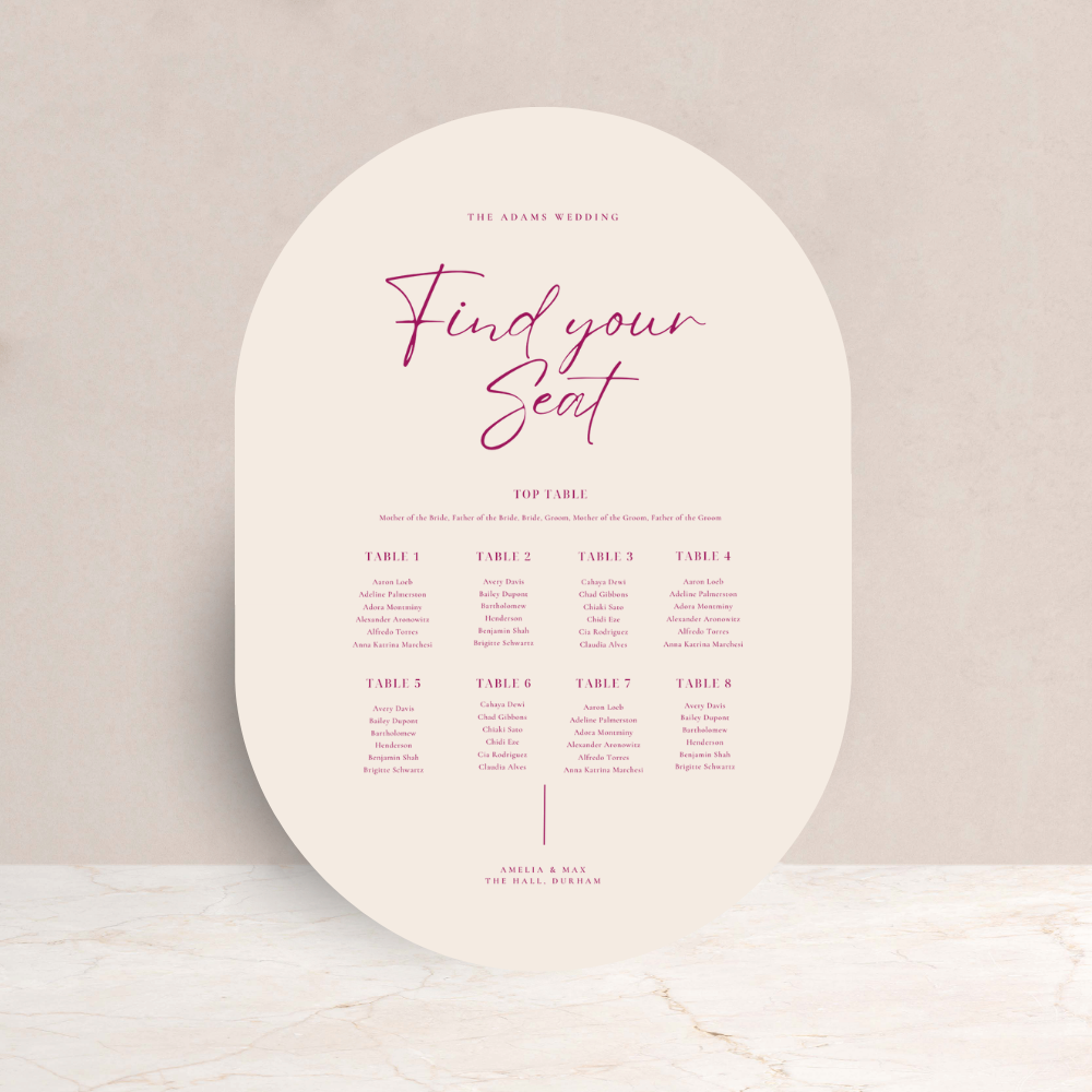 Amelia Wedding Table Plan Sign - The Ivy Collection | Luxury Wedding Stationery