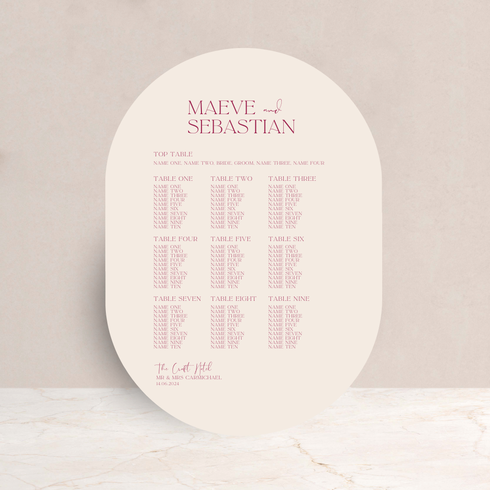 Maeve Wedding Table Plan Sign - The Ivy Collection | Luxury Wedding Stationery