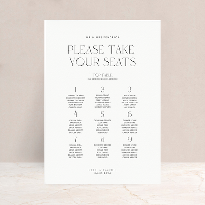 Elle Wedding Table Plan Sign - The Ivy Collection | Luxury Wedding Stationery