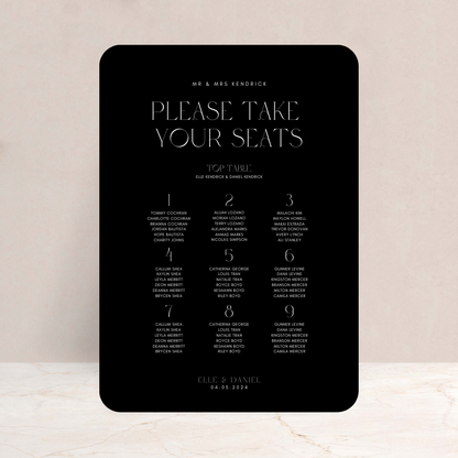 Elle Wedding Table Plan Sign - The Ivy Collection | Luxury Wedding Stationery