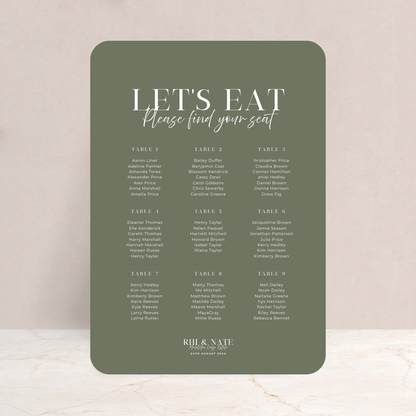 Rhi Wedding Table Plan Sign - The Ivy Collection | Luxury Wedding Stationery
