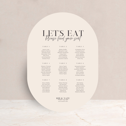 Rhi Wedding Table Plan Sign - The Ivy Collection | Luxury Wedding Stationery