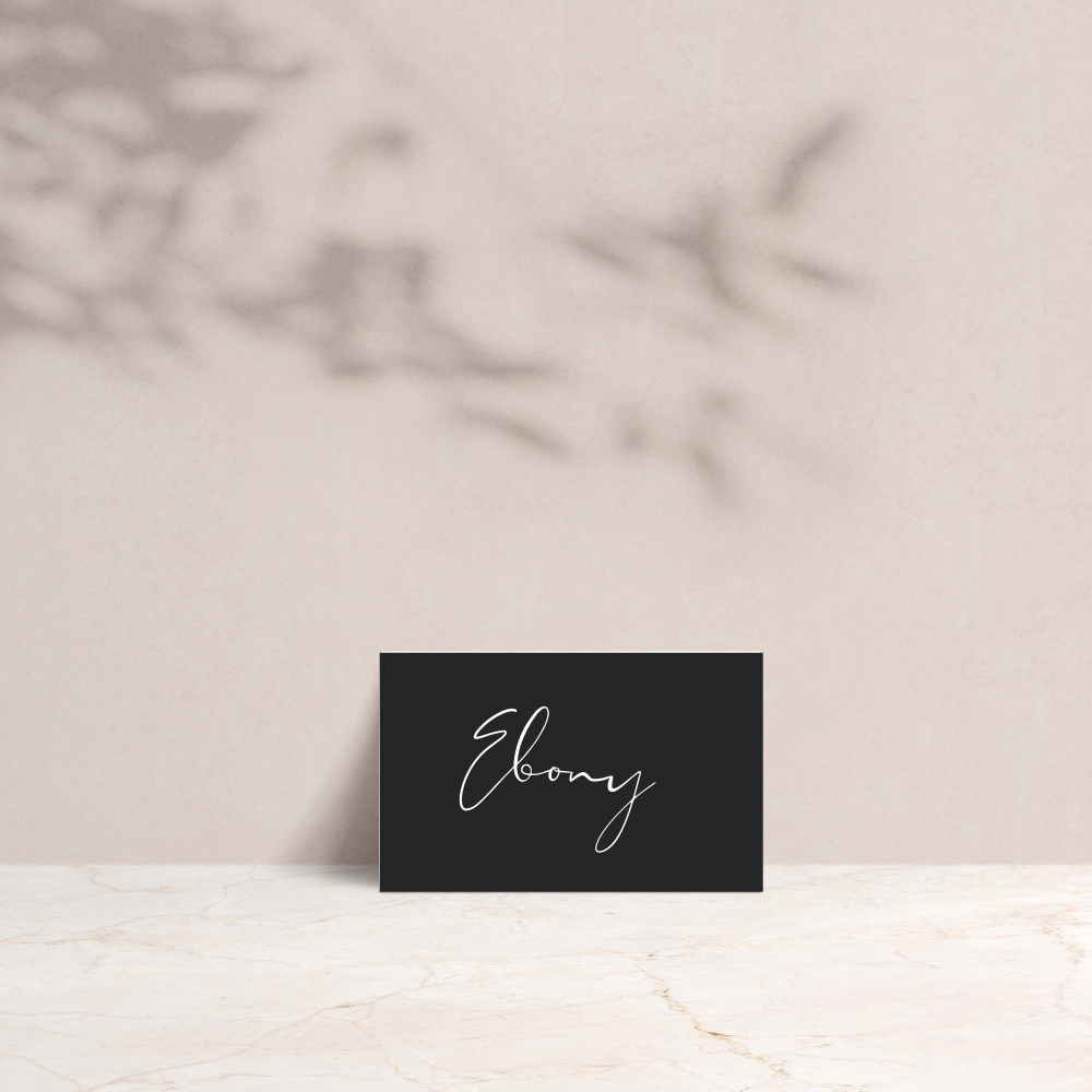 Ebony Wedding Tent Fold Place Cards