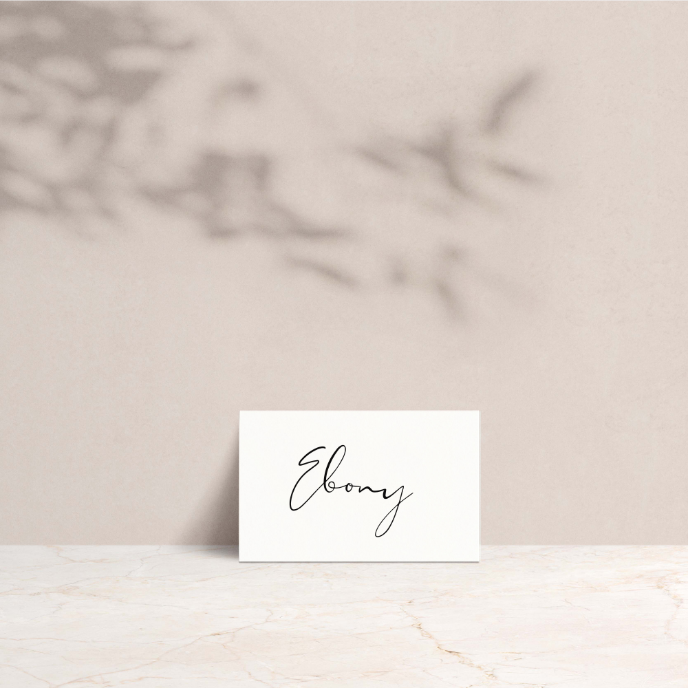 Ebony Wedding Tent Fold Place Cards