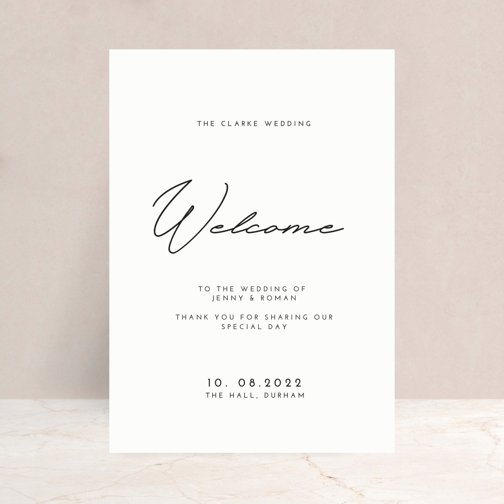Jenny Wedding Welcome Sign