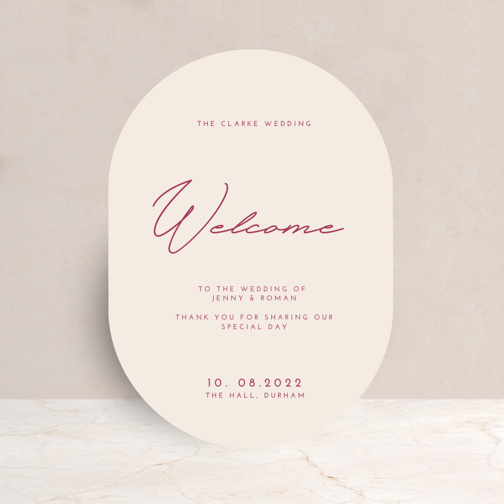 Jenny Wedding Welcome Sign